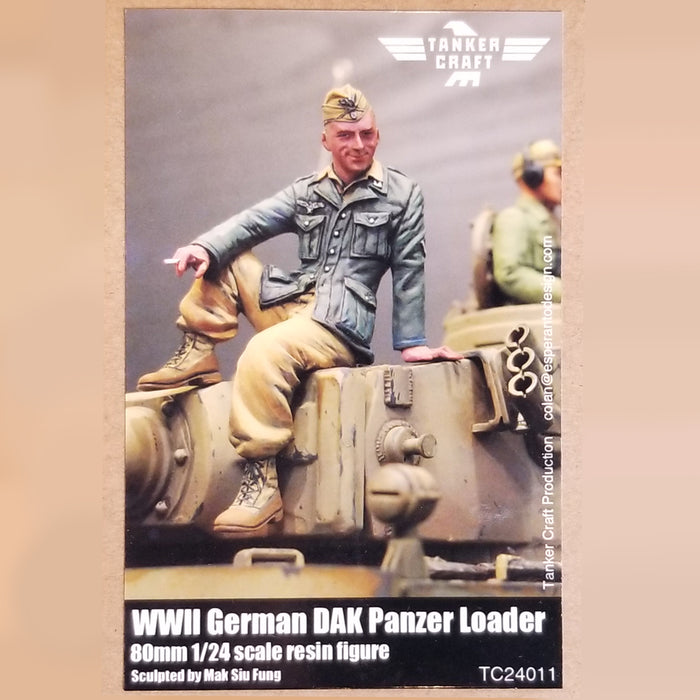 WWII German DAK Panzer Loader - 80mm 1/24 Scale Resin Figure