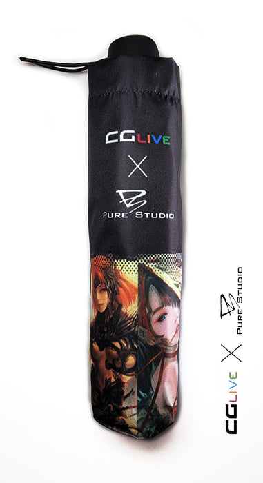 CG-LIVE X Pure Studio - 三折縮骨遮 - 落花流水